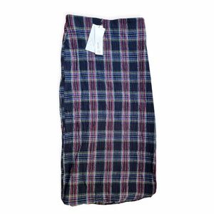 NEW with Tags Zara Plaid Balloon Style Elastic Waist Midi Skirt Black Red sz. L